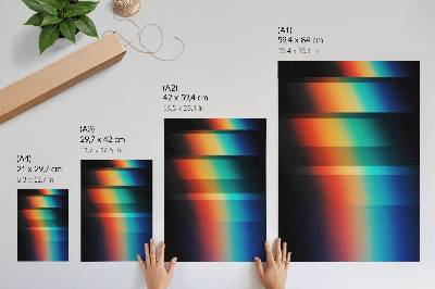 Poster Kleurrijke horizontale strepen met diepte-effect en beweging