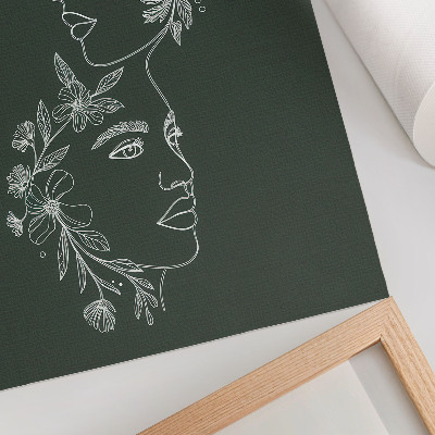 Wandposter Fijne lijnen, bloemen, moderne compositie
