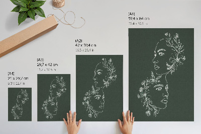 Wandposter Fijne lijnen, bloemen, moderne compositie