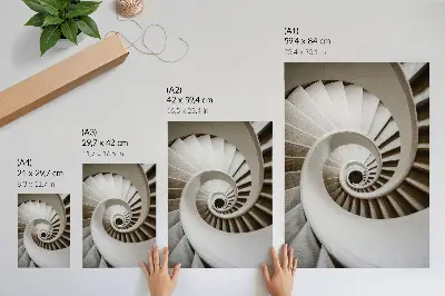 Decoratieve poster moderne architectuur van een spiraaltrap