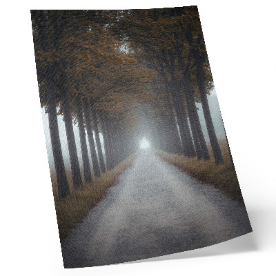 Poster Herfstmist in een steegje, symmetrische harmonieuze compositie