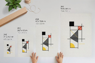 Wandposter Geometrische patronen, lijnen en vormen in moderne stijl