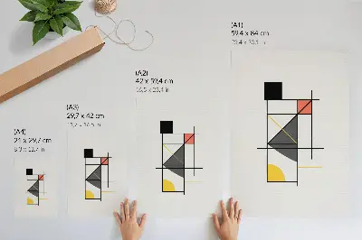 Wandposter met geometrische patronen, lijnen en vormen in moderne stijl