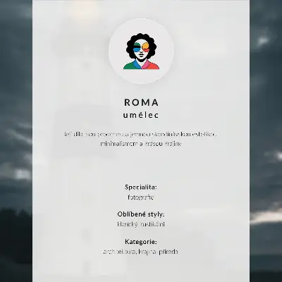 Poster met rode huizen aan een fjord in de bergen bij zonsondergang