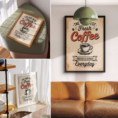 Decoratieve poster Retro café-sfeer, kopje