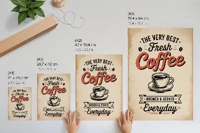 Decoratieve poster met retro café-sfeer en kopje