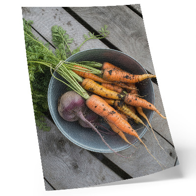 Wandposter Sappige groenteschaal van hout in rustieke stijl