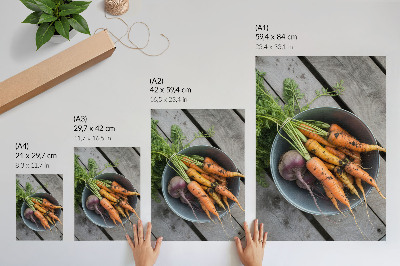 Wandposter Sappige groenteschaal van hout in rustieke stijl