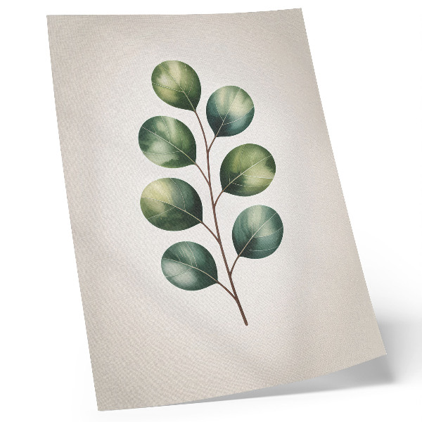 Wandposter Een tak met een groep groene bladeren
