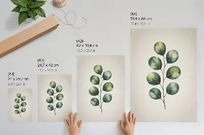 Wandposter tak met een groep groene bladeren
