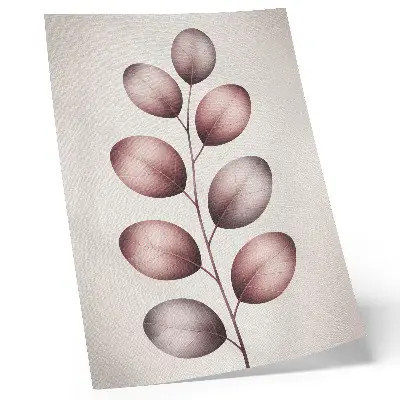 Poster minimalistisch ontwerp met roze bladeren en een lichte uitstraling