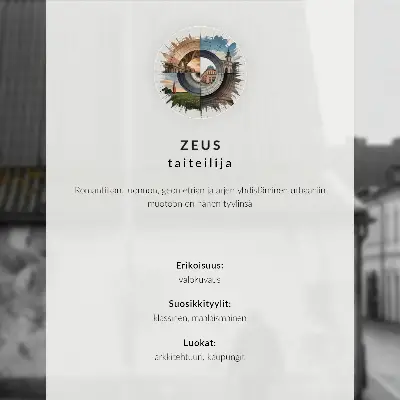 Poster met kleurrijke huizen in een winterlandschap met architectuur