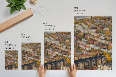Decoratieve poster Kleurrijke gebouwen in kronkelende straatjes