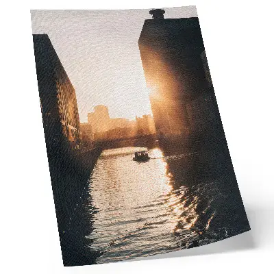 Industriële gebouwen in het zonlicht poster