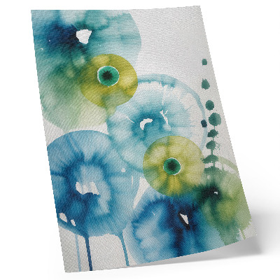Wandposter Blauwe en groene stippen abstracte moderniteit