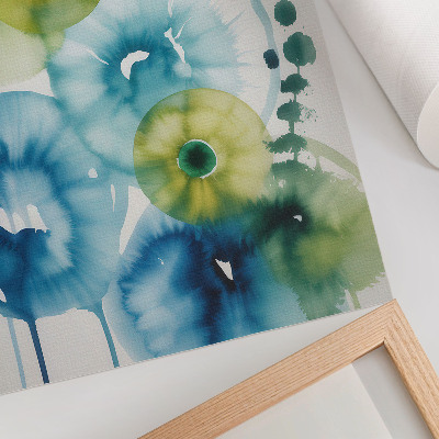 Wandposter Blauwe en groene stippen abstracte moderniteit