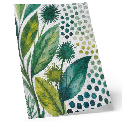 Poster Groene blaadjes stippen natuurlijke frisheid boho