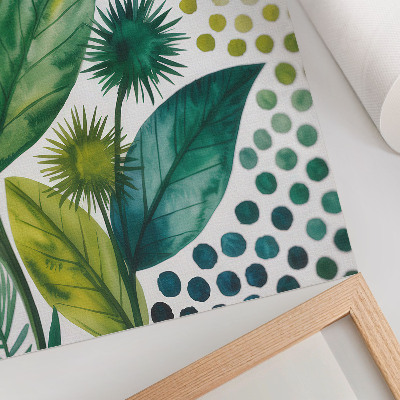 Poster Groene blaadjes stippen natuurlijke frisheid boho