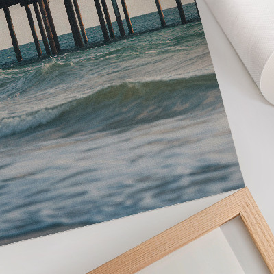 Poster Gele huizen aan zee, moderniteit en rust