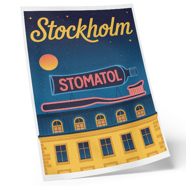 Poster Neonreclame, moderne constructie, nachtverlichting