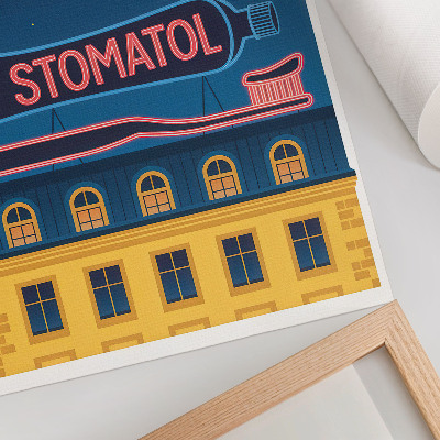 Poster Neonreclame, moderne constructie, nachtverlichting