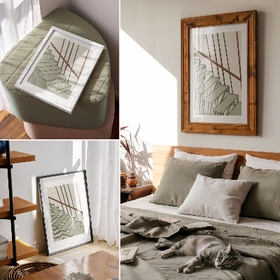 Wandposter Trapgeometrie, dynamiek, minimalisme, elegantie