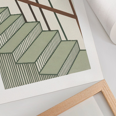 Wandposter Trapgeometrie, dynamiek, minimalisme, elegantie
