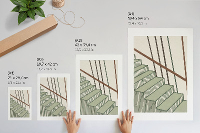 Wandposter Trapgeometrie, dynamiek, minimalisme, elegantie