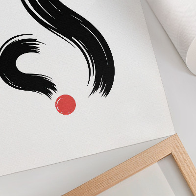 Poster Minimalistische contrasten, dynamiek, rode accenten