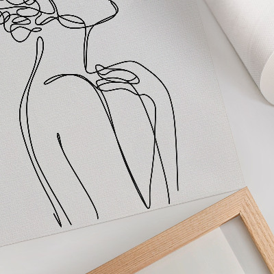 Decoratieve poster Een minimalistische afbeelding van een vrouwelijk silhouet.