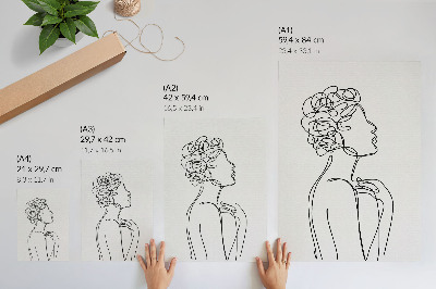 Decoratieve poster Een minimalistische afbeelding van een vrouwelijk silhouet.