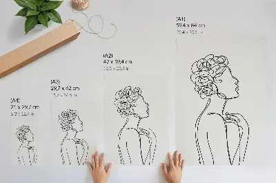 Decoratieve poster minimalistische afbeelding van een vrouwelijk silhouet