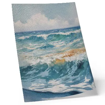 Poster met een afbeelding van atmosferische golven die de serene schoonheid van de natuur tonen