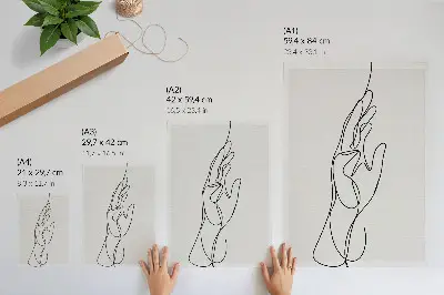 Decoratieve poster met een minimalistisch en elegant ontwerp van handlijnen