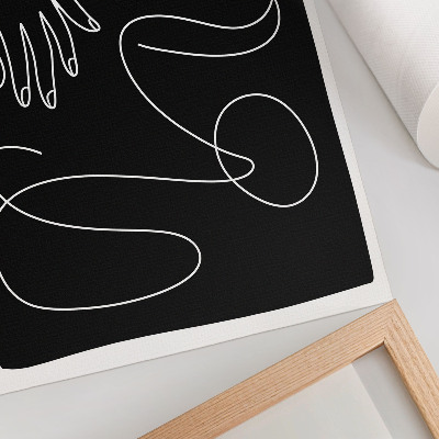 Wandposter Zwart-witte gebogen lijnen minimalisme hand