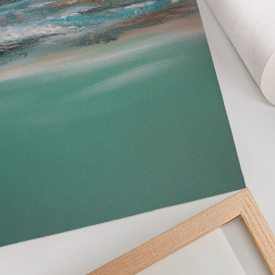 Decoratieve poster Harmonie blauw groen crème abstract