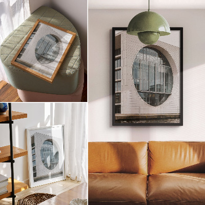 Poster Futuristische gevel, strakke lijnen, glazen constructie