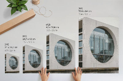Poster Futuristische gevel, strakke lijnen, glazen constructie