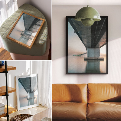 Wandposter Brug over het water minimalistische elegantie moderniteit
