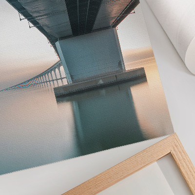 Wandposter Brug over het water minimalistische elegantie moderniteit