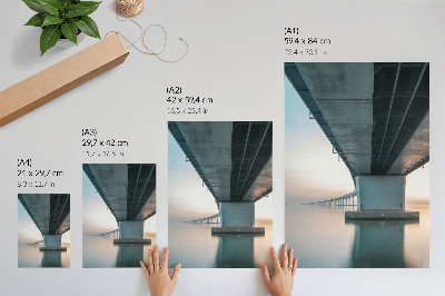 Wandposter Brug over het water minimalistische elegantie moderniteit