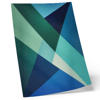 Poster Groene en blauwe driehoeken van verschillende intensiteit