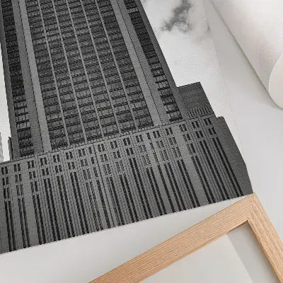 Wandposter minimalistische wolkenkrabber in een harmonieuze en sobere stijl