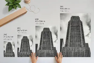 Wandposter minimalistische wolkenkrabber in een harmonieuze en sobere stijl