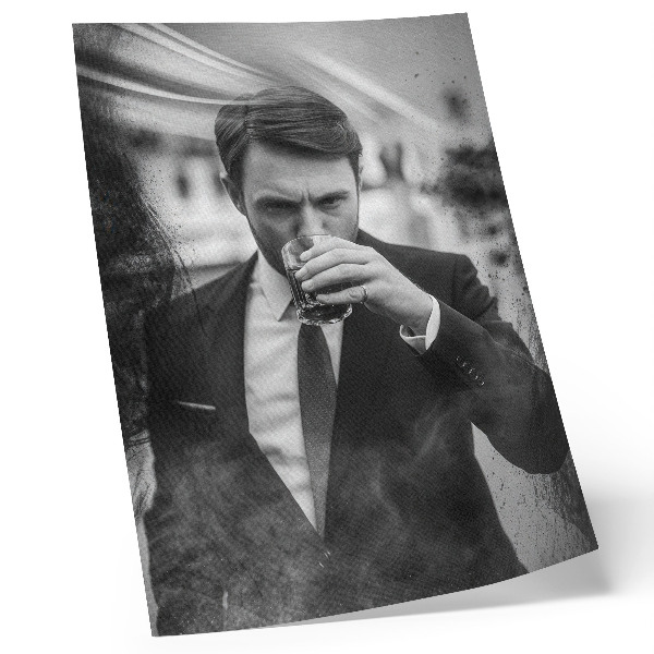 Poster Een elegant zwart-witportret