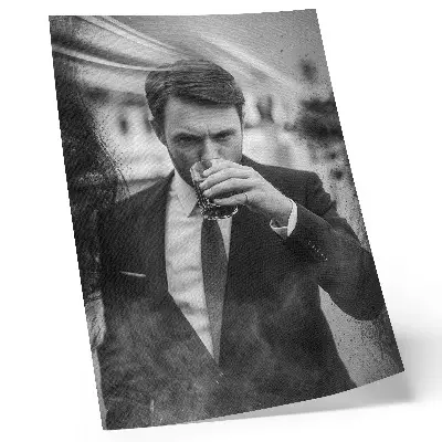 Poster elegant zwart-witportret
