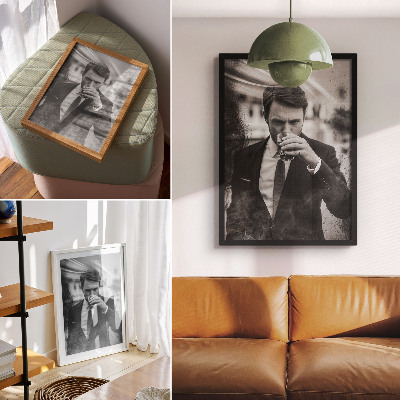 Poster Een elegant zwart-witportret