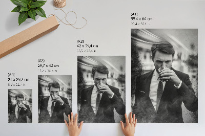 Poster Een elegant zwart-witportret