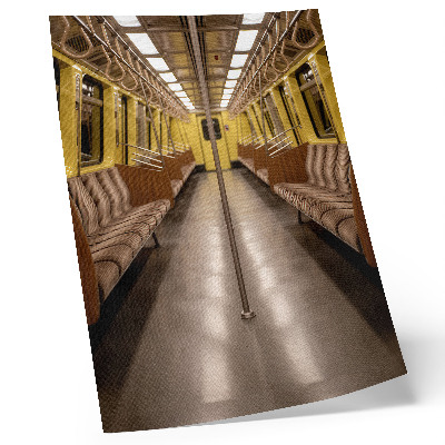 Poster Metro interieur geel hout modern