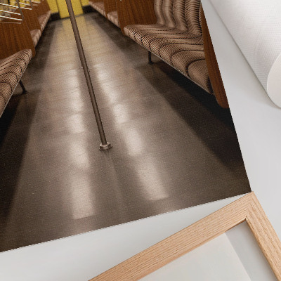 Poster Metro interieur geel hout modern